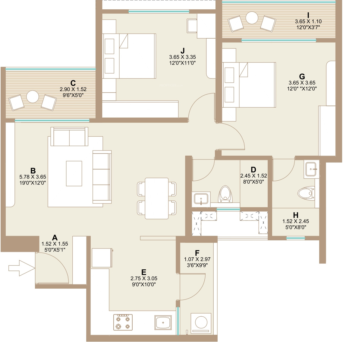 Qrious at Life Republic floor plan image